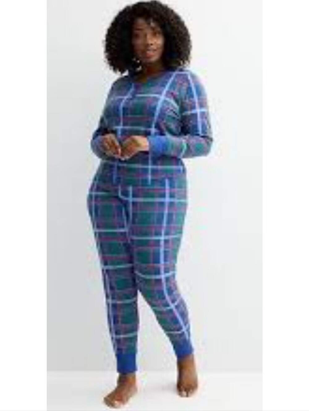 Sonoma 2 Piece Thermal Pj Set Blue Plaid Pattern Size XL